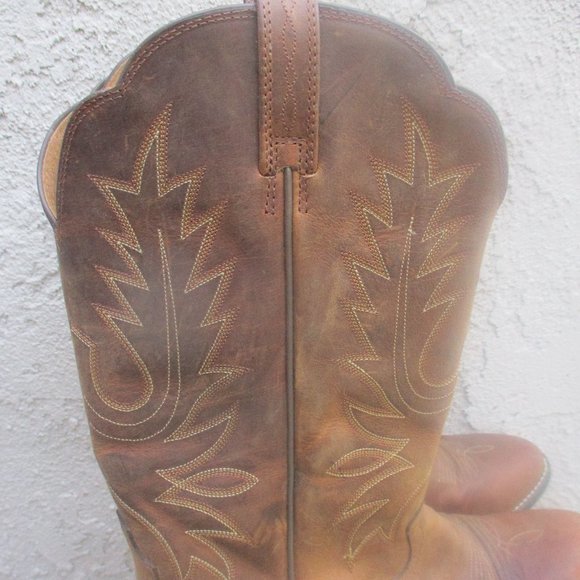 ARIAT ~ Heritage R Toe Western Boot ~Brown Distressed Leather ~ 9 C ~ Embroidery - Picture 12 of 13